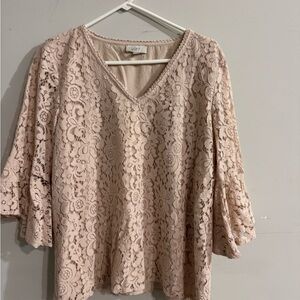 LOFT Women's Blush Lace Blouse